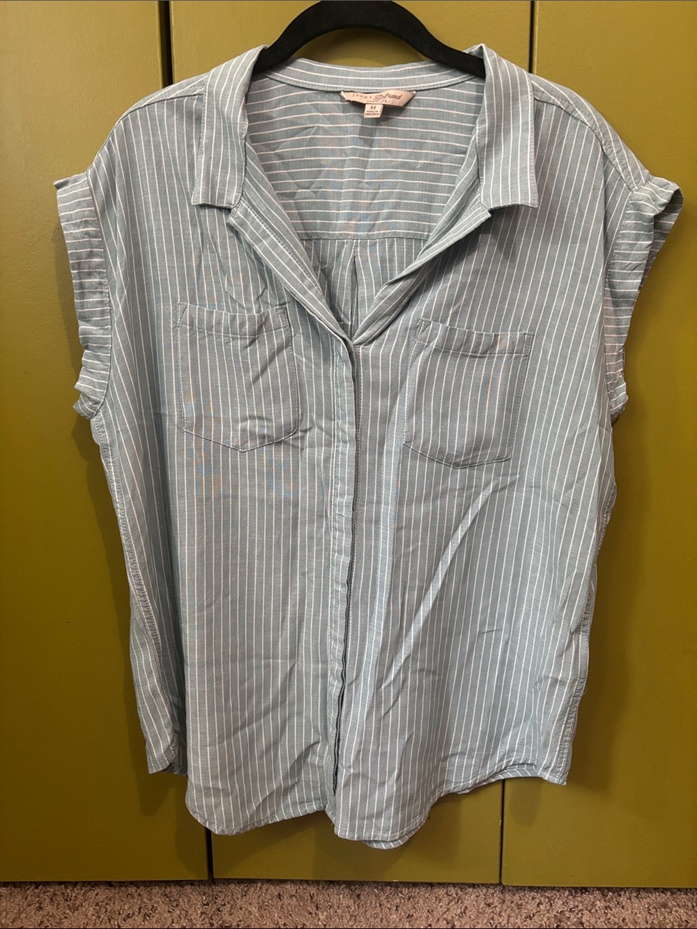 Jachs Light Blue and White Striped Button-Front Shirt